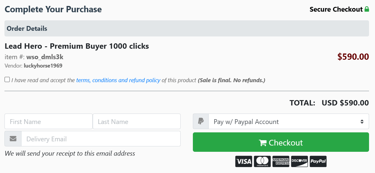 Lead Hero-checkout-page